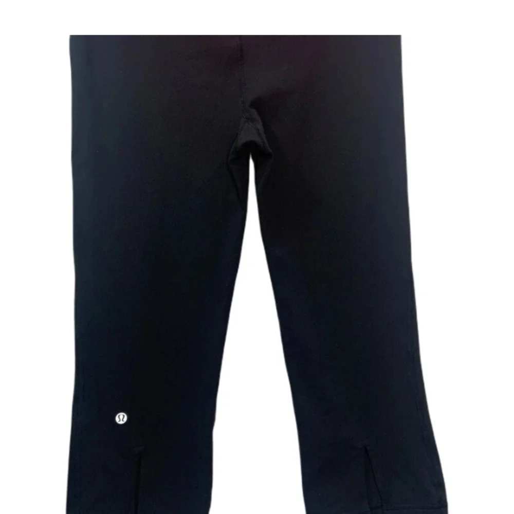 Lululemon Athletica Black Leggings with Pink Waistband